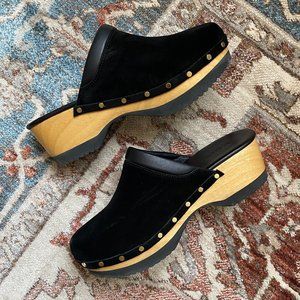 M. Gemi Greta Black Clogs Size 38
